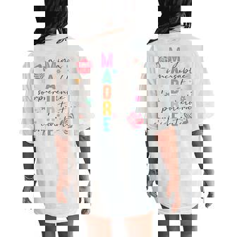 Spanish Retro Mama Floral Girls Grandma Women's Oversized Comfort T-Shirt Back Print | Mazezy