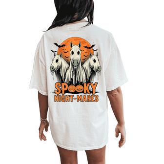 Spooky Night-Mares Halloween Horse Ghost Spooky Season Women's Oversized Comfort T-Shirt Back Print - Thegiftio UK