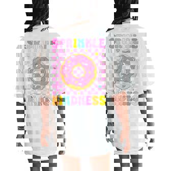 Sprinkle Kindness Groovy Donut Doughnut Lover Girls Women Women's Oversized Comfort T-Shirt Back Print | Mazezy