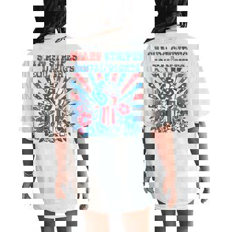 Stars Stripes And Equal Rights 4Th Of July Feminist Floral Women's Oversized Comfort T-Shirt Back Print | Mazezy