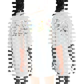 Subtle Floral 8647 Trump Flowers Forget Me Not Daisy Tulip Women's Oversized Comfort T-Shirt Back Print | Mazezy