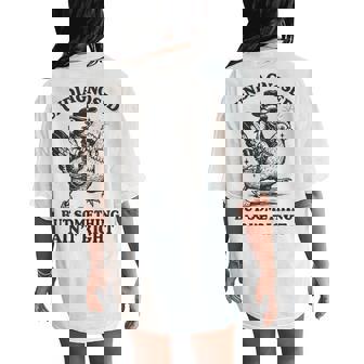 Undiagnosed But Something Ain't Right Raccoon Chicken Women's Oversized Comfort T-Shirt Back Print | Mazezy