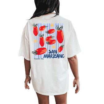 Vintage Tomato Italian Girl Summer Women's Oversized Comfort T-Shirt Back Print - Thegiftio UK