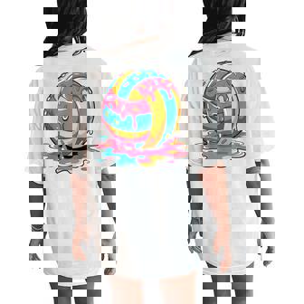 Volleyball Stuff Ice Cream Volleyball Drip N Girls Women's Oversized Comfort T-Shirt Back Print - Monsterry