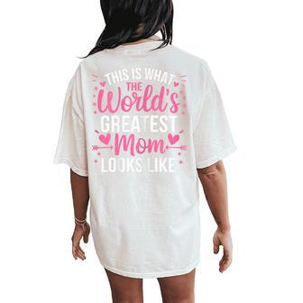 The World's Greatest Mom Looks Like Best Mom Best Mother Women's Oversized Comfort T-Shirt Back Print - Thegiftio UK