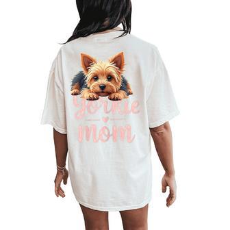 Yorkshire Terrier Mom Dog Yorkie Mama Cute Puppy For Women Women's Oversized Comfort T-Shirt Back Print - Thegiftio UK