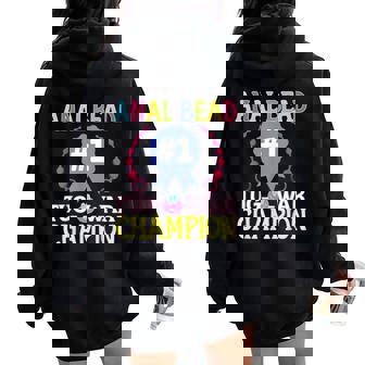 1 Bead Tug O War Champion Adult Humor Cringe Women Oversized Hoodie Back Print | Mazezy