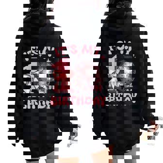 10Th Birthday Girl 10 Years Disco And Coquette Bow Prty Women Oversized Hoodie Back Print - Thegiftio UK