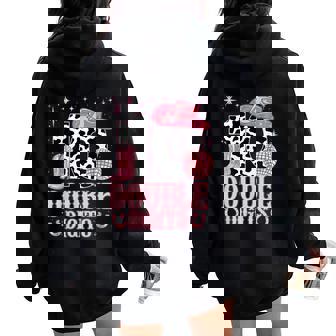 10Th Birthday Girl Western Coquette Bow Cowgirl Birthday Women Oversized Hoodie Back Print - Thegiftio