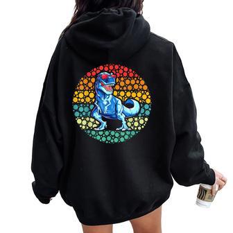 15Th September T-Rex Dot Boys Girls Dot Day Women Oversized Hoodie Back Print - Thegiftio