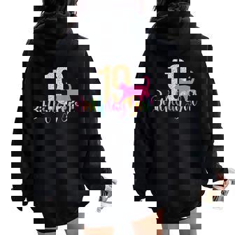 19E Anniversaire Fille Chat Fête Arc-En-Ciel Dix-Neuf 19 Ans Dortoir Sweat à capuche oversize pour femme avec imprimé dans le dos - Cadeauxyz