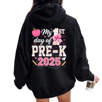 My 1St Day Of Pre-K 2025 Back To School Teacher Boy Girl Women Oversized Hoodie Back Print - Thegiftio UK