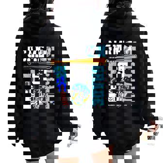 1St Grade Back To School Baseball Drip Ice Cream Game On Women Oversized Hoodie Back Print | Mazezy