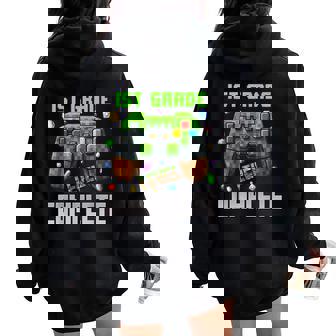 1St Grade Level Complete Graduation Class 2025 Game Pixel Women Oversized Hoodie Back Print - Thegiftio UK