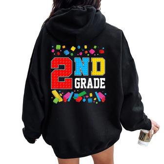 2Nd Grade Master Builder Back To School Building Blocks Women Oversized Hoodie Back Print - Thegiftio