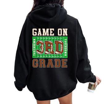 3Rd Grade Boys Football Back To School Game On Third Grade Women Oversized Hoodie Back Print - Thegiftio UK