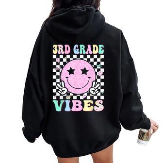 3Rd Grade Vibes First Day Of School 3Rd Grade Third Grade Women Oversized Hoodie Back Print - Thegiftio UK