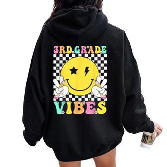 3Rd Grade Vibes Girls Back To School Third Grade Teacher Women Oversized Hoodie Back Print - Thegiftio UK