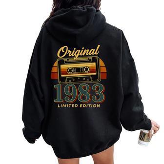 42 Cumpleaños Hombre 42 Años Decoración 1983 Divertido Women Oversized Hoodie Back Print - Regaloses
