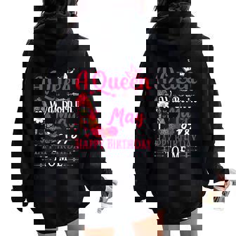 47歳の誕生日 ハイヒール A Queen Was Born In 5月 1978 レディース オーバーサイズ パーカー バックプリント - Kawaiitshirt