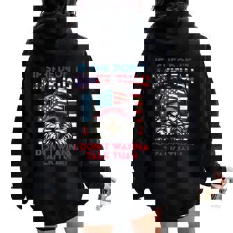 4Th Of July Eagle If She Dont Hawk Meme Women Women Oversized Hoodie Back Print - Thegiftio UK