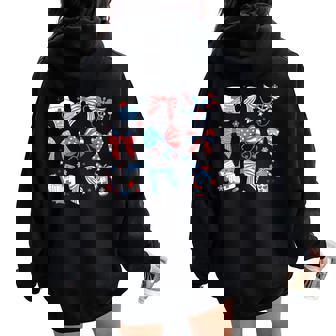 4Th July Nurse Coquette Bow Icu Crna Surgical Medical Girly Women Oversized Hoodie Back Print | Mazezy