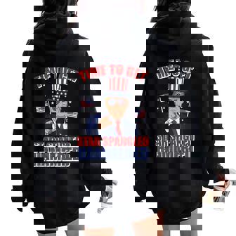 4Th Of July Star Spangled Hammered Patriotic Women Women Oversized Hoodie Back Print - Thegiftio UK