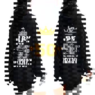 50歳の男性と女性のための50歳の誕生日のアイデア レディース オーバーサイズ パーカー バックプリント - Kawaiitshirt