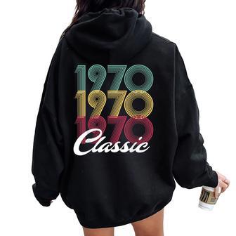 52 Cumpleaños 52 Años Hombre Classic 1970 Women Oversized Hoodie Back Print - Regaloses