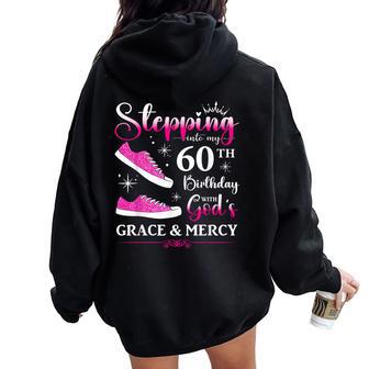 60Th Birthday Sixty 60 Years Old Bday Party Bd Women Oversized Hoodie Back Print - Thegiftio UK