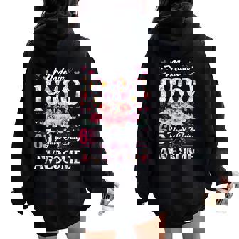 65 Year Old Made In 1960 Floral 65Th Birthday Women Women Oversized Hoodie Back Print - Thegiftio UK