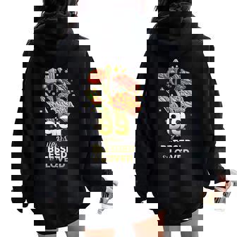 99歳祝福され愛された花 99歳の誕生日お母さんおばあちゃん レディース オーバーサイズ パーカー バックプリント - Kawaiitshirt