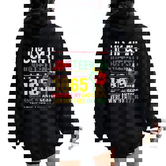 African American Freedom 1865 July 4Th Junenth Women Oversized Hoodie Back Print - Thegiftio