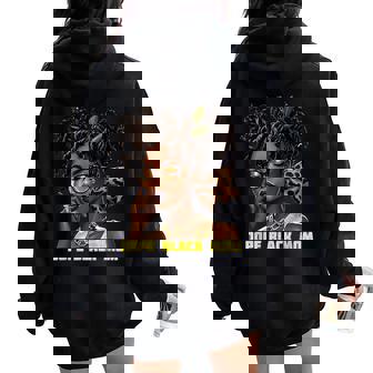 Afro Queen African Melanin Dope Black Mom Mama Women Oversized Hoodie Back Print - Thegiftio