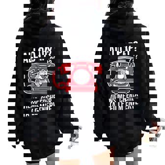 Allo Papyiens Me Chercher Ta Fille M'enerv Cadeau Humour Sweat à capuche oversize pour femme avec imprimé dans le dos - Cadeauxyz