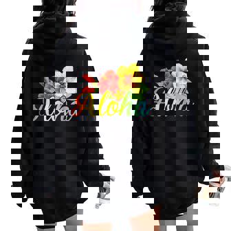 Aloha Hawaiian Hawaii Vacation Mens Women Oversized Hoodie Back Print - Thegiftio UK