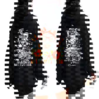American Pitbull Terrier Mom Dog Lover Mother's Day Floral Women Oversized Hoodie Back Print | Mazezy