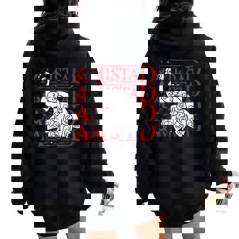 Amistad House Of Friendship Red Retro Groovy Social Amistad Women Oversized Hoodie Back Print - Thegiftio