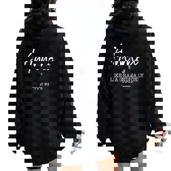 Amma Like A Grandma Only Cooler Heart Mother's Day Amma Women Oversized Hoodie Back Print | Mazezy