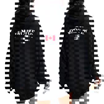 Ancouver Canada Bandera Canadiense Cuello Women Oversized Hoodie Back Print - Regaloses
