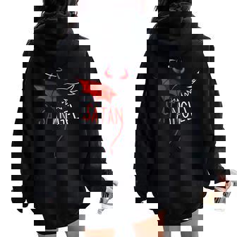 Angel And Devil Et Joyeuseaint-Valentin Avec Le Paradis Et L'enfer Sweat à capuche oversize pour femme avec imprimé dans le dos - Cadeauxyz