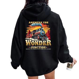 Answers Vbs Wonder Junction Christian Train Theme Apparel Women Oversized Hoodie Back Print - Thegiftio UK