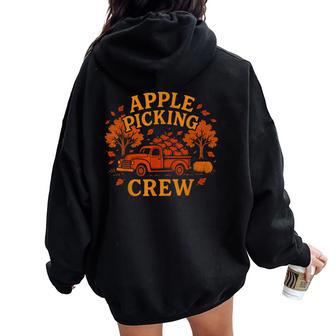 Apple Picking Crew Autumn Fall Orchard Season Fun Women Oversized Hoodie Back Print - Thegiftio UK