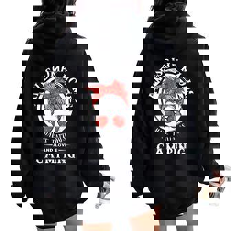 Awesome Moms Have Tattoos And Love Camping Mother's Day Women Oversized Hoodie Back Print | Mazezy