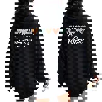 Baba Hearts Baba Grandma Baba Grandmother Small Black Women Oversized Hoodie Back Print - Thegiftio