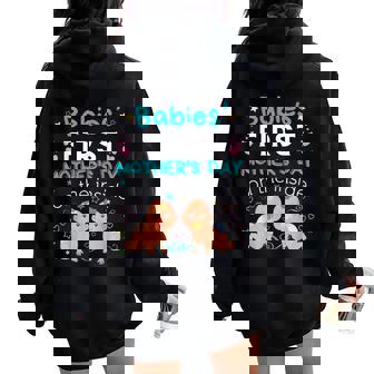 Babies' First Mother's Day On The Inside Twins Pregnancy Women Oversized Hoodie Back Print - Thegiftio UK