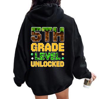 Back To School 5Th Grade Boys Gamer First Day Of Fifth Grade Women Oversized Hoodie Back Print - Thegiftio UK