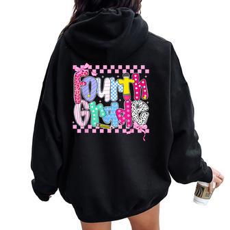 Back To School Hello Fourth Grade Team 4Th Grade Boy Girl Women Oversized Hoodie Back Print - Thegiftio UK