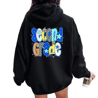 Back To School Hello Second Grade Team 2Nd Grade Boy Girl Women Oversized Hoodie Back Print - Thegiftio UK