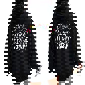 Back To School Teacher Helping Little Minds Grow Women Oversized Hoodie Back Print | Mazezy